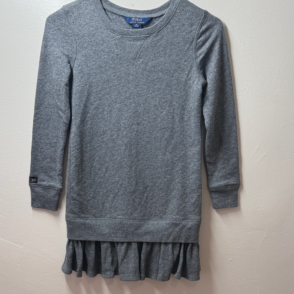 Polo by Ralph Lauren Kids Heather Gray Ruffle Sweatshirt